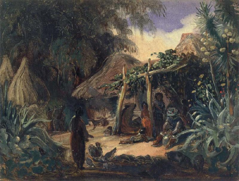 Johann Moritz Rugendas Indian Hut in the Village of Jalcomulco oil painting picture